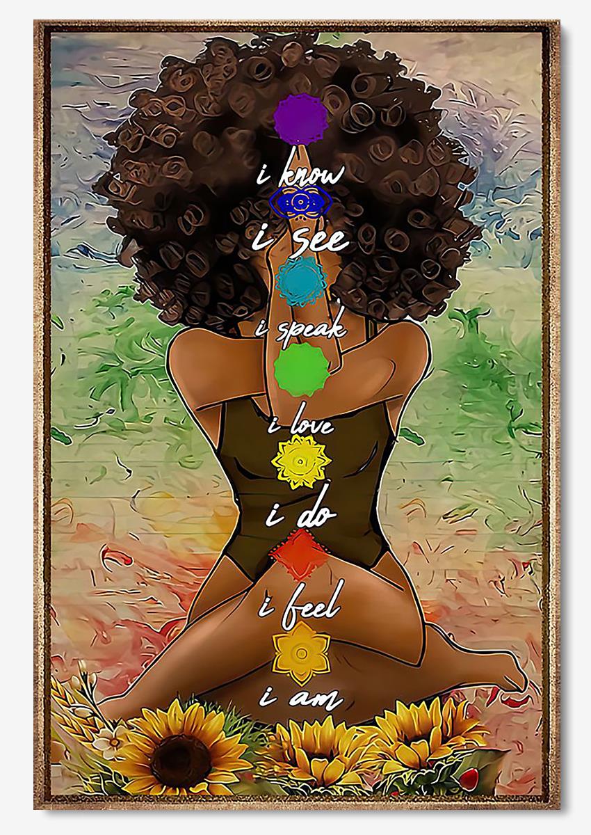 Black Queen Yoga Meditation Wall Art For Yoga Lover Yoga Studio Decor Poster