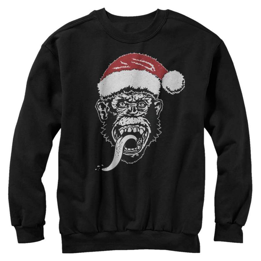 Gas Monkey Men’s Christmas Santa Hat  Sweatshirt Black