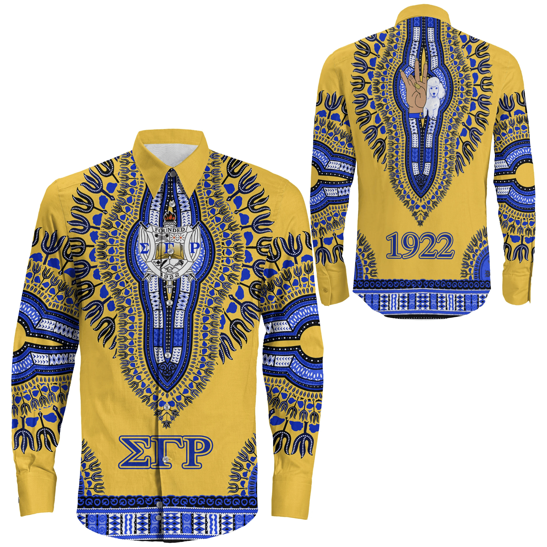 Africa Zone Shirt – Sigma Gamma Rho Dashiki Long Sleeve Button Shirt A31