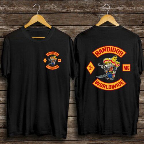 Vtg Bandidos Mc Worldwide Motorcycle Sylb T-Shirt