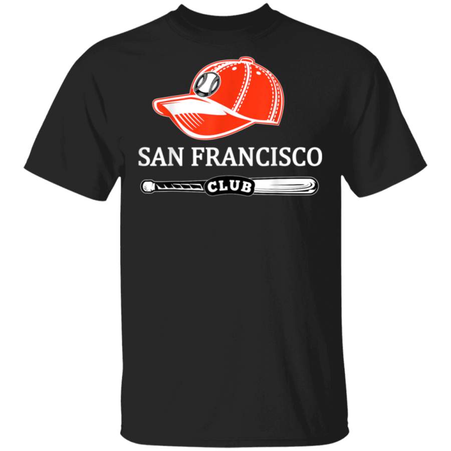 San Francisco Baseball Bat Fan T Shirt GIFT Orange Hat