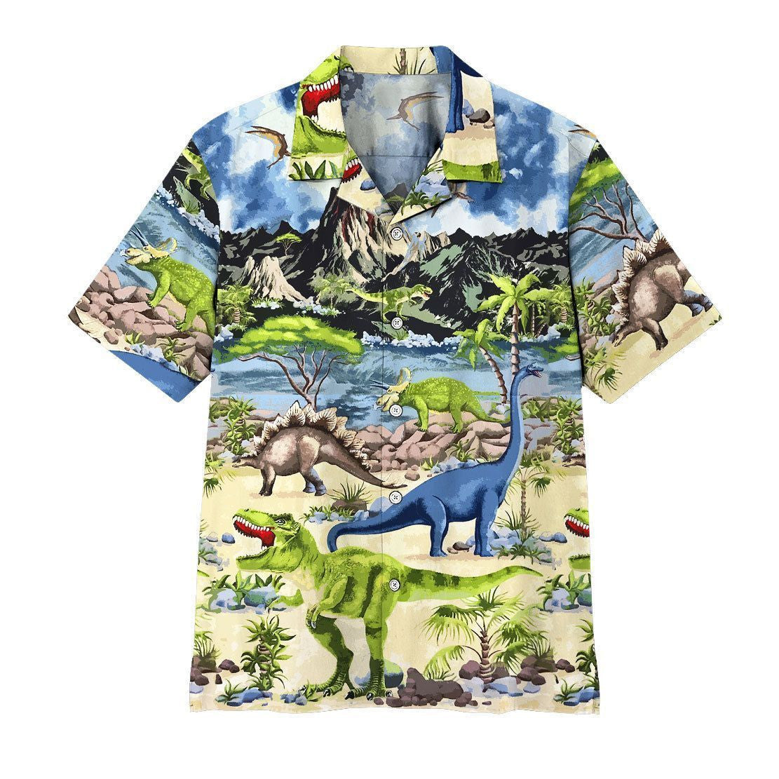 3D Dinosaur Hawaiian Aloha Shirt 2