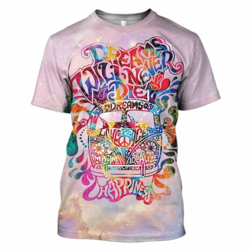 Hippie Happy 3D All Over Printed Shirts Apparel For Hippie Lovers, Hippie Gift For Men And Women