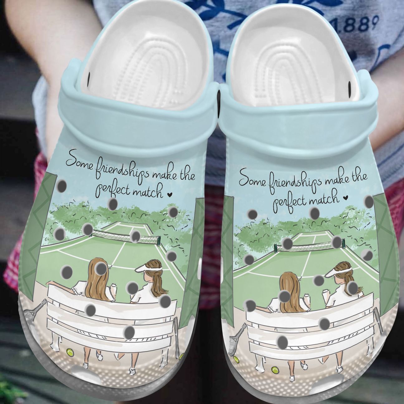 Tennis Personalized Clog, Custom Name, Text, Color, Number Fashion Style For Women, Men, Kid, Print 3D Some Friendships Make The Perfect Match