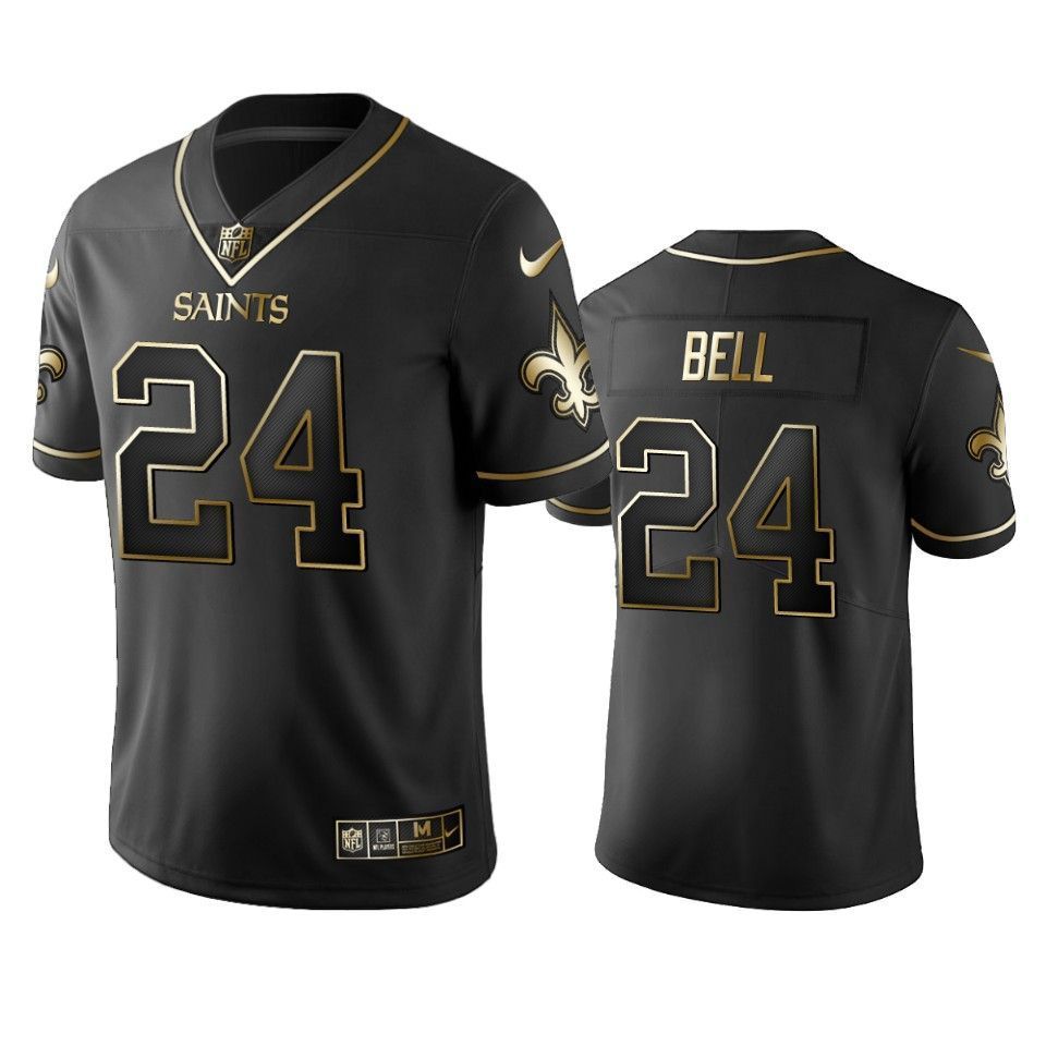 New Orleans Saints 24 Vonn Bell Black Golden Edition Mens Jersey