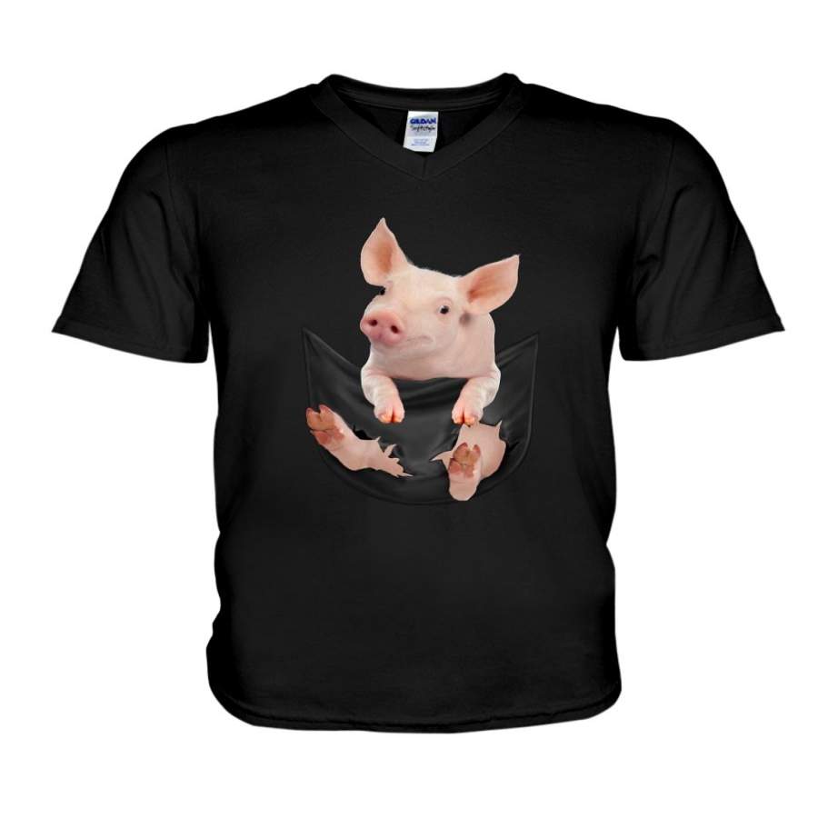 Pig In Pocket Gift For Animal Lovers Guys V-Neck