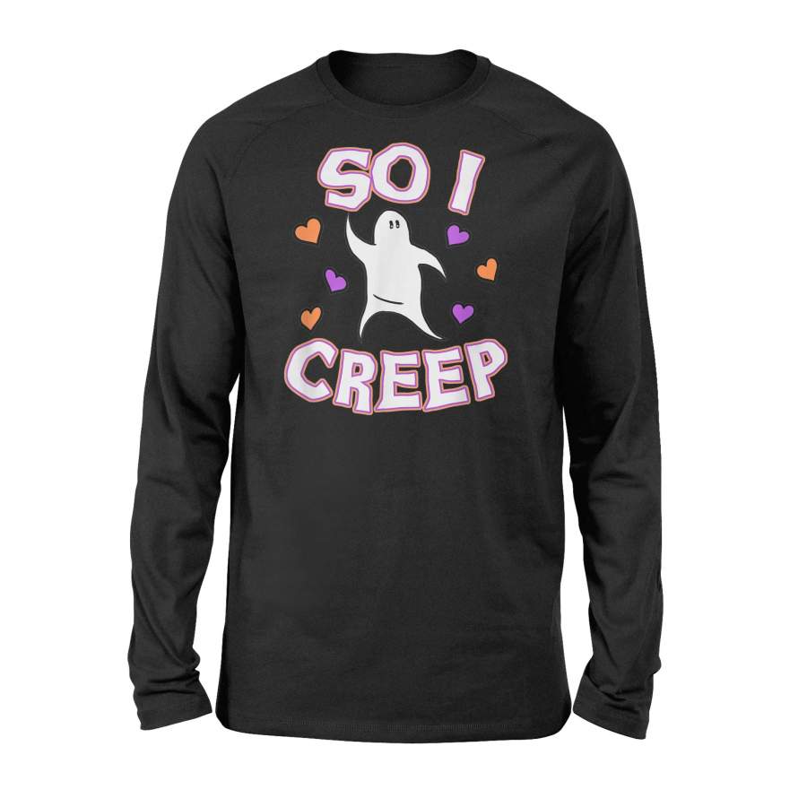 2019 Halloween So I creep Ghost Hearts – Premium Long Sleeve