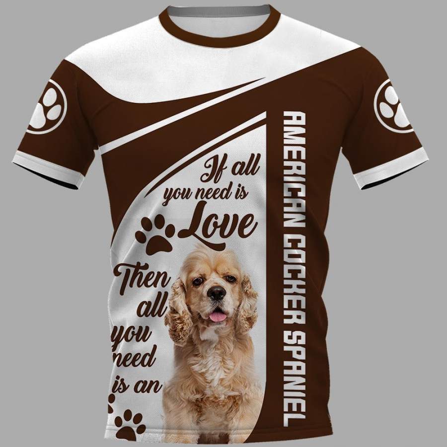 American cocker spaniel Limited 3D Full Printing Shirt