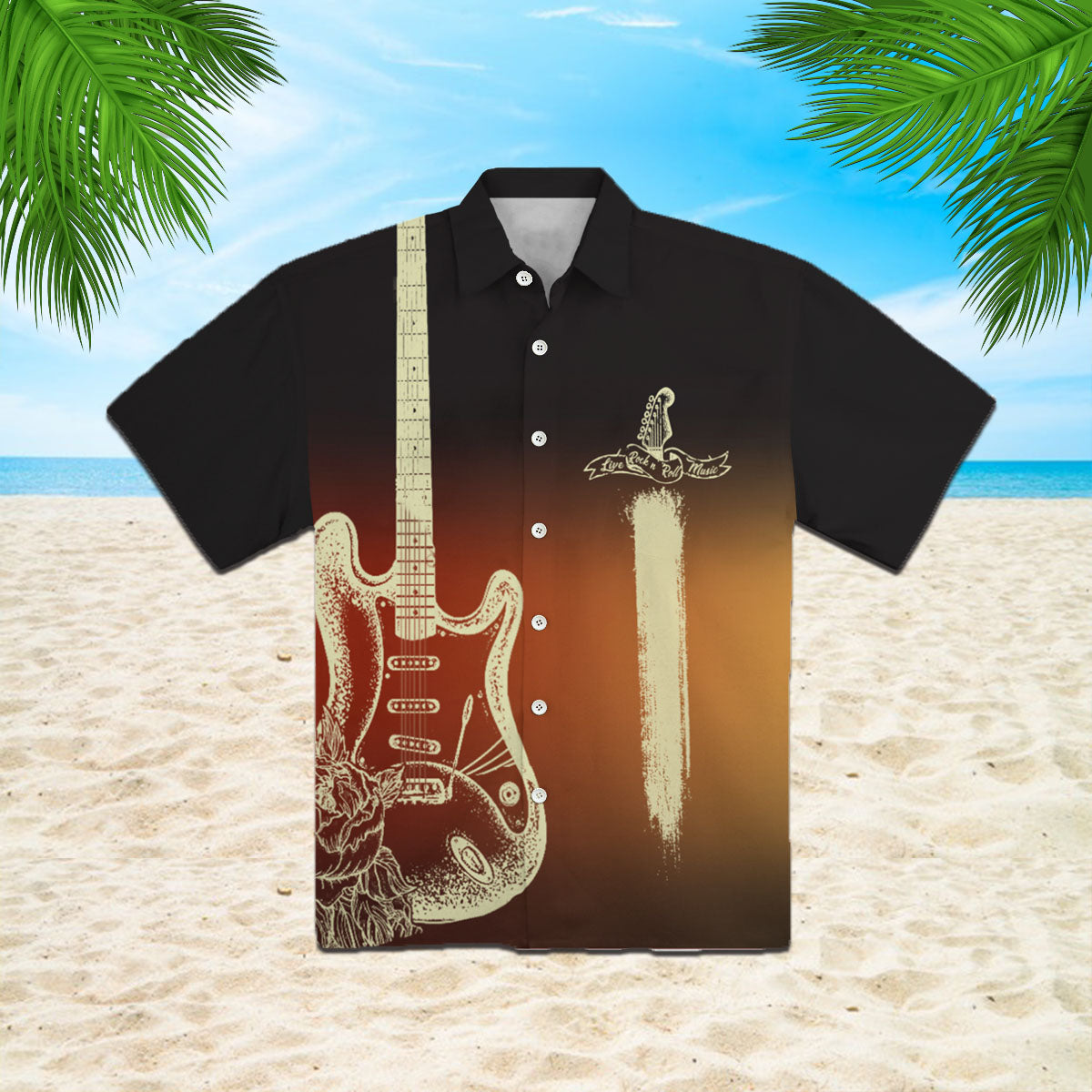 Oragontee Guitar Rock Hawaii Shirt For Men Women Adult Ha21895