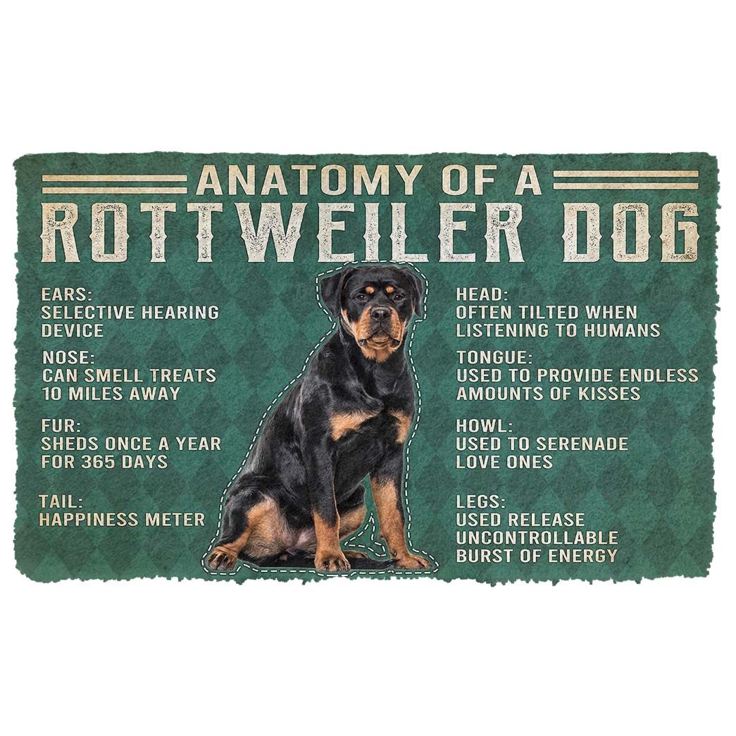 Alohazing 3D Anatomy Of A Rottweiler Dog Doormat