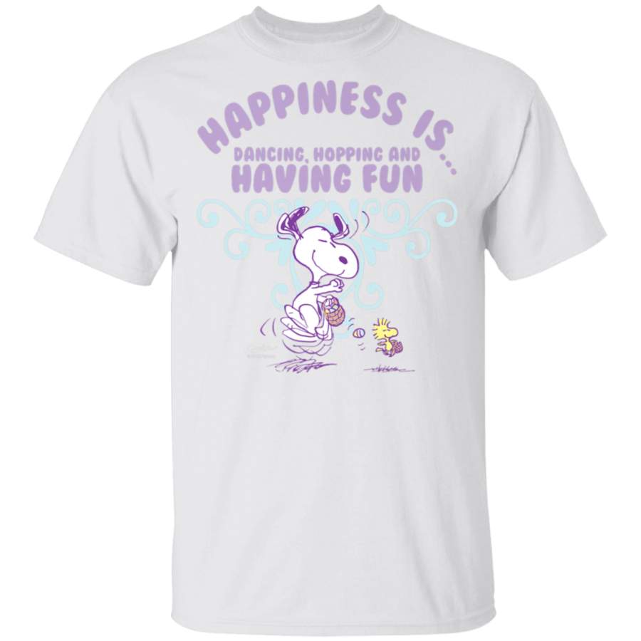 Peanuts Snoopy Happiness is Dancing Hopping and Having Fun T-Shirt