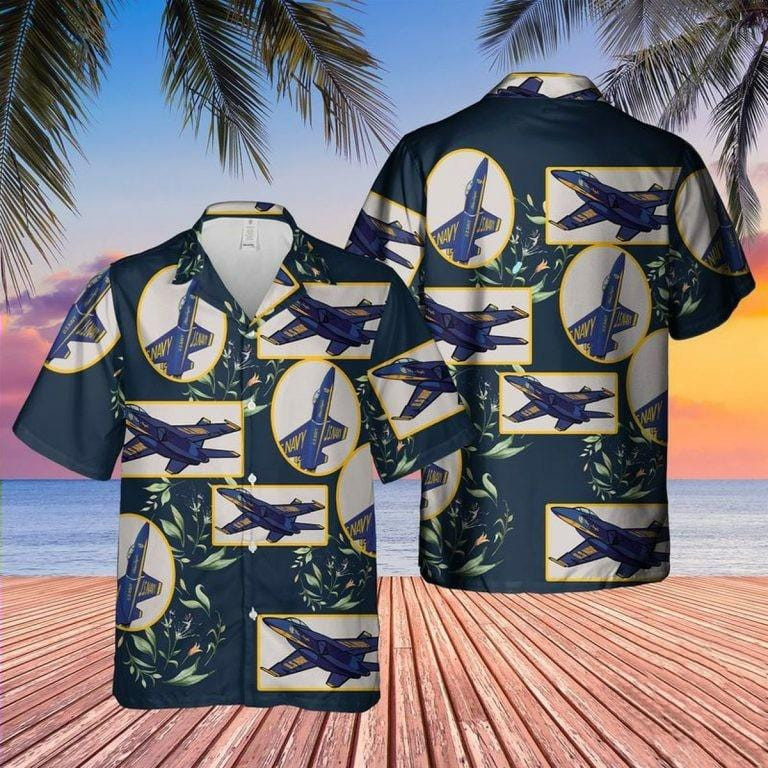 Hawaii Aloha Shirts Blue Angels Us Navy Ha101064