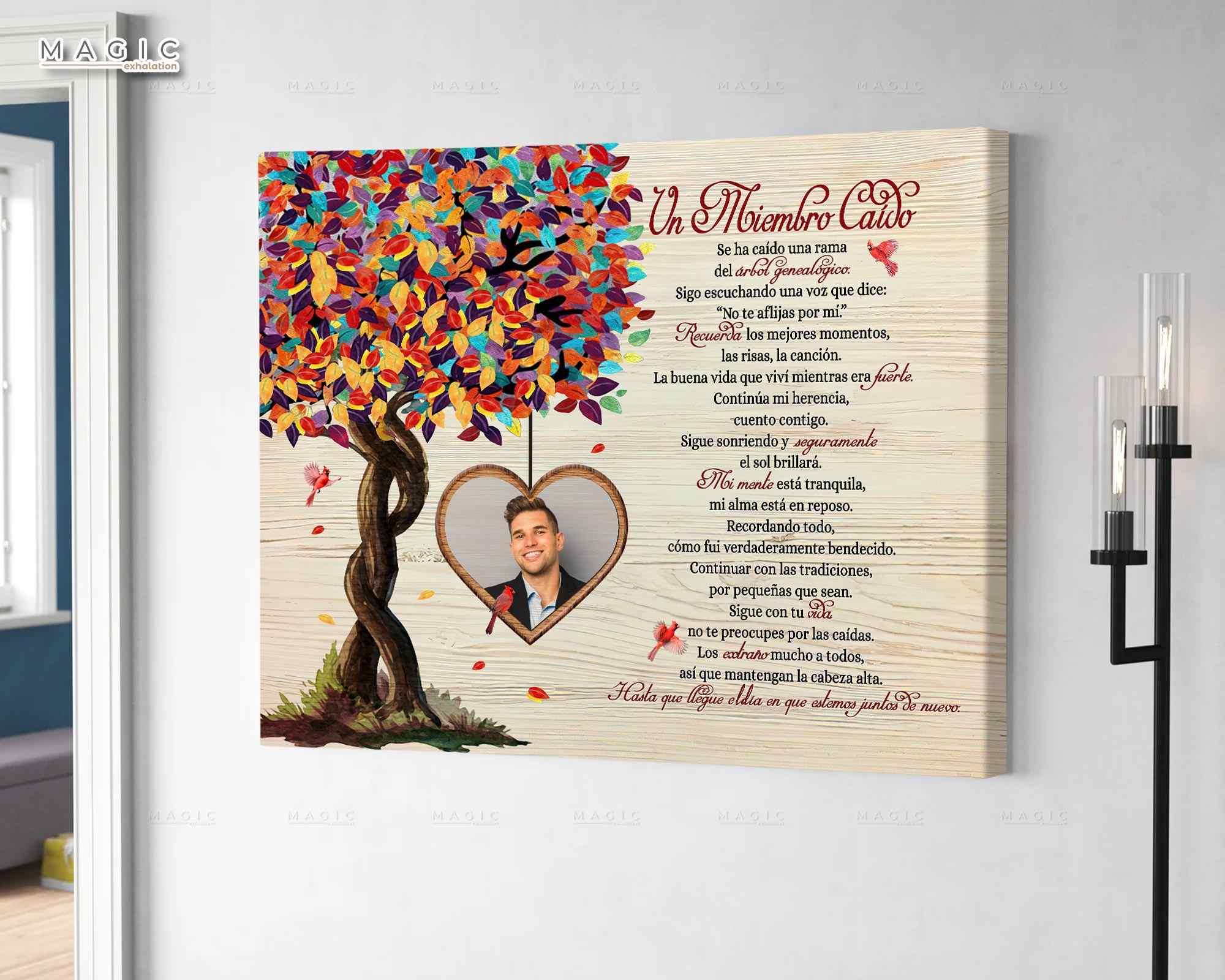 Un Miembro Caído Loss Of Brother In Heaven Memorial Spanish Canvas Gift ...