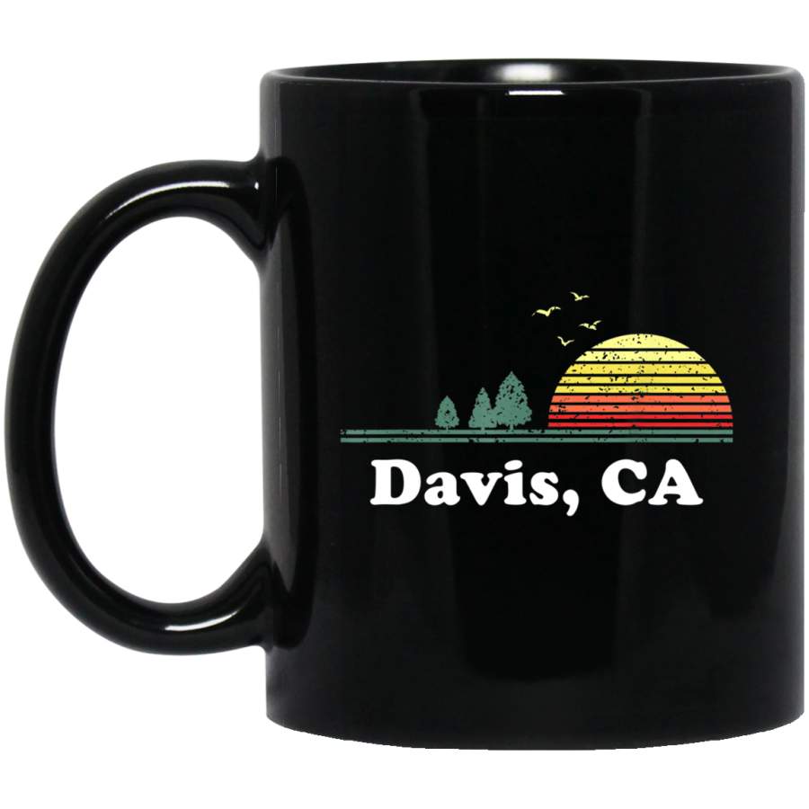 Vintage Davis, California Home Souvenir Black Mug