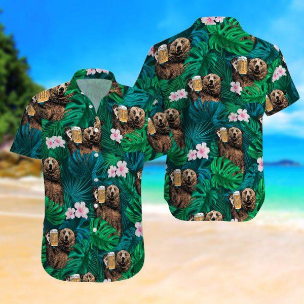 Tropical Bear And Beer Hawaiian Shirt – For Men And Women