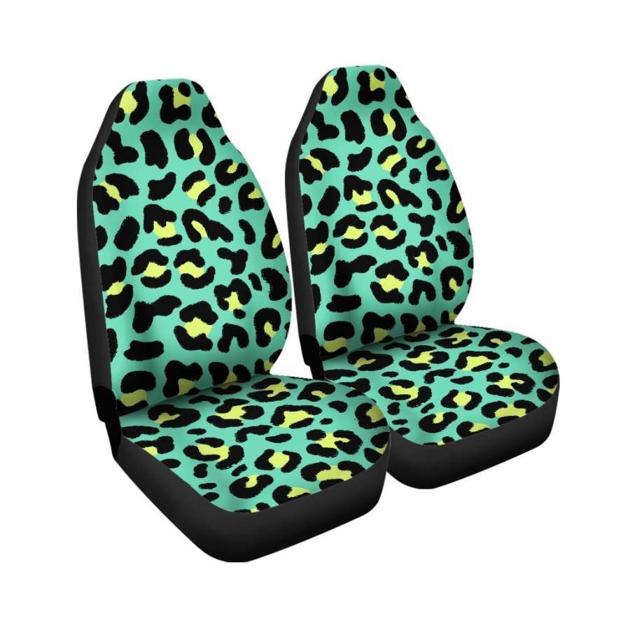 Green Leopard Car Seat Covers