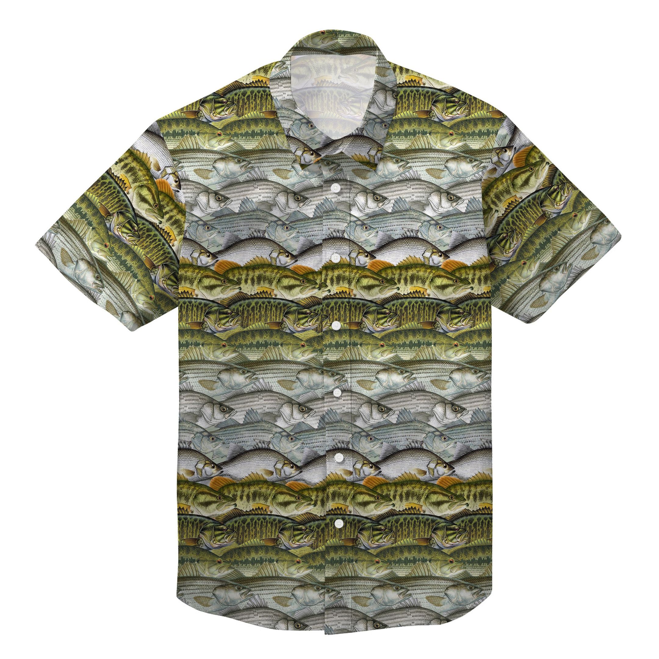 Bass Fishing Collection Hawaii All Over Printed Shirts Ha55632