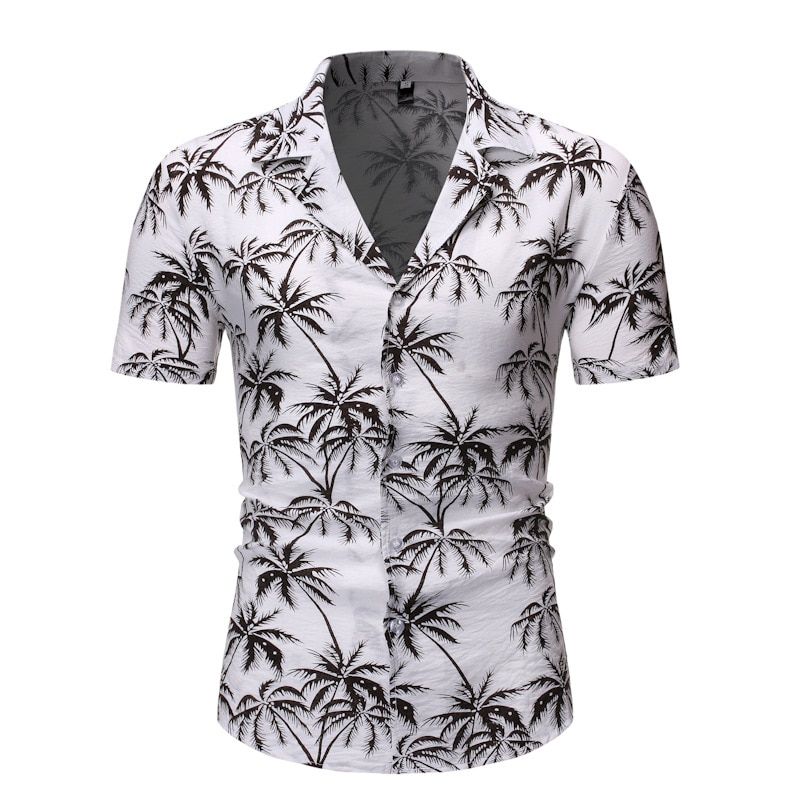 Palm Tree White High Quality Unisex Hawaii Shirt For Men And Women Ha22047