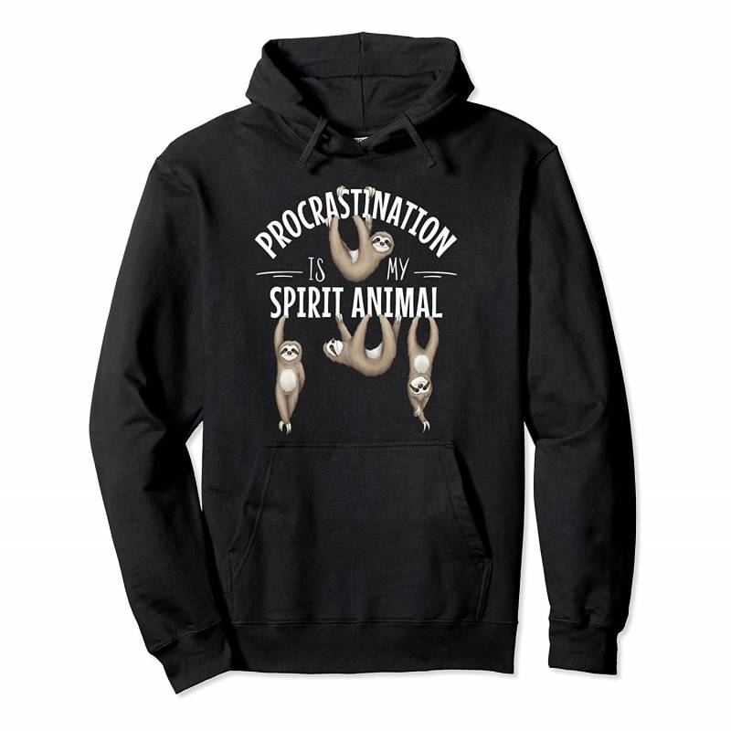 Procrastination Is My Spirit Animal | Lazy Sloth Drawing Pullover Hoodie, T-Shirt, Sweatshirt, Tank Top, Racerback, Dolman