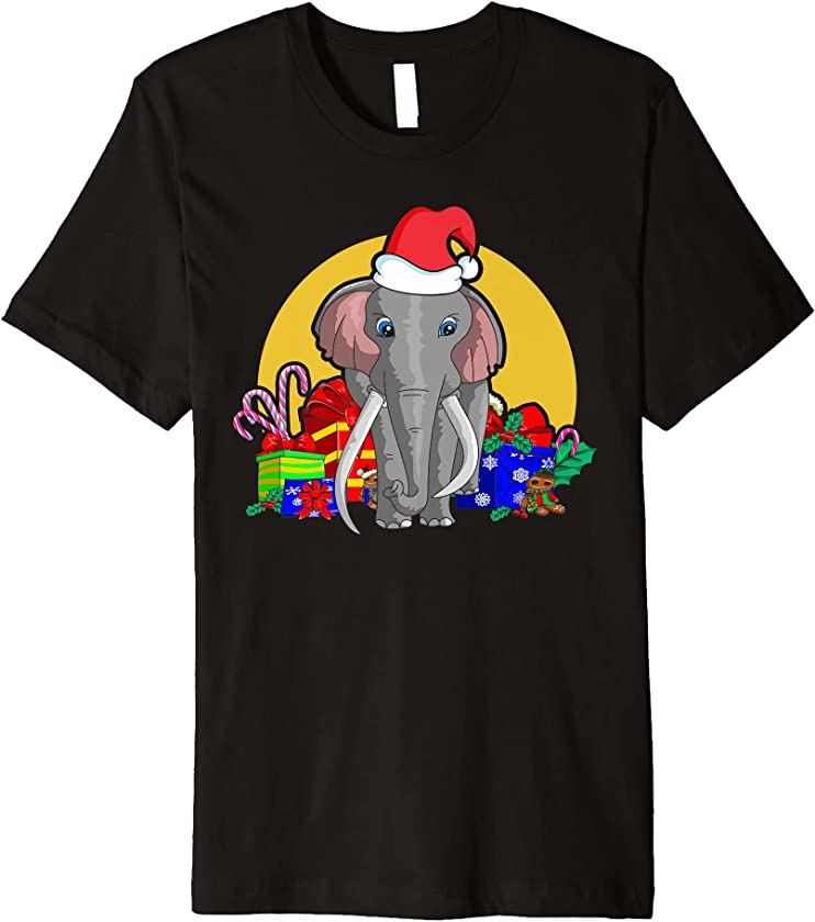 Merry Christmas Animal Lover Africa Safari Xmas Elephant Premium T-Shirt