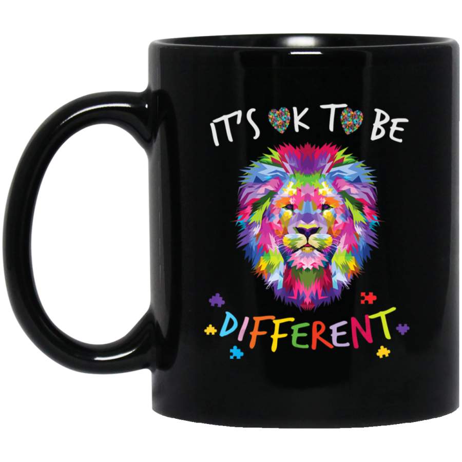 Autism Awareness It’s OK to be different Colorful Lion Coffee Mug