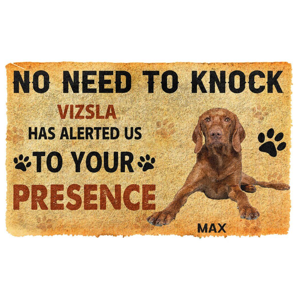 3D No Need To Knock Vizsla Dog Custom Name Doormat