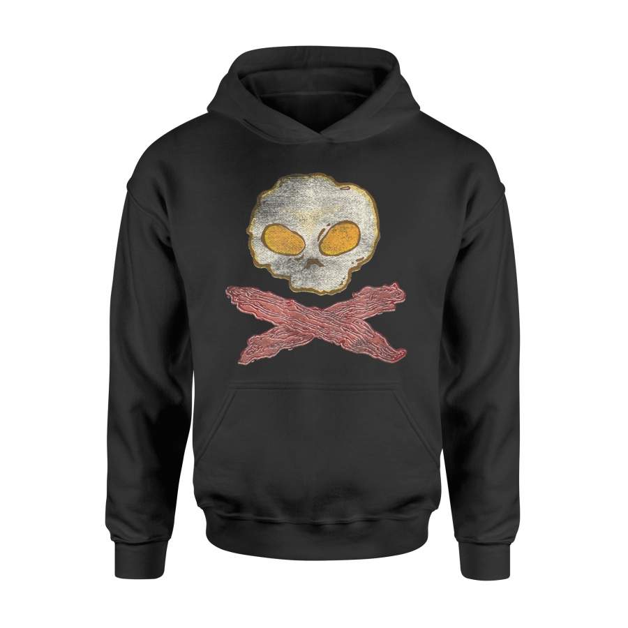 Eggs And Bacon Keto Breakfast Pirate Skull Hoodie - TattoosCafe