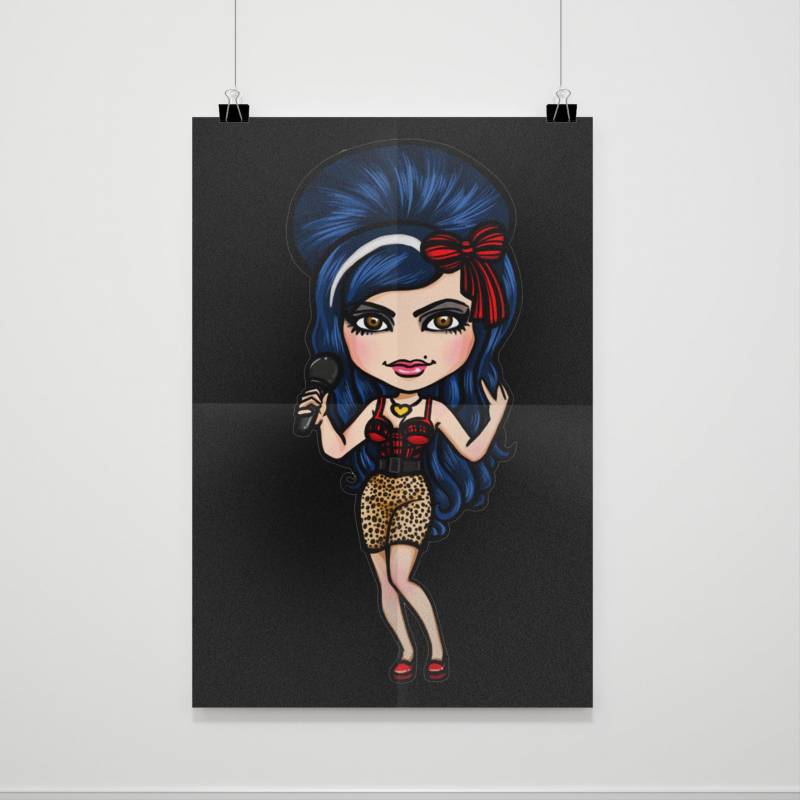 Amy Winehouse Drawing Cartoon Poster - Poster Art Home