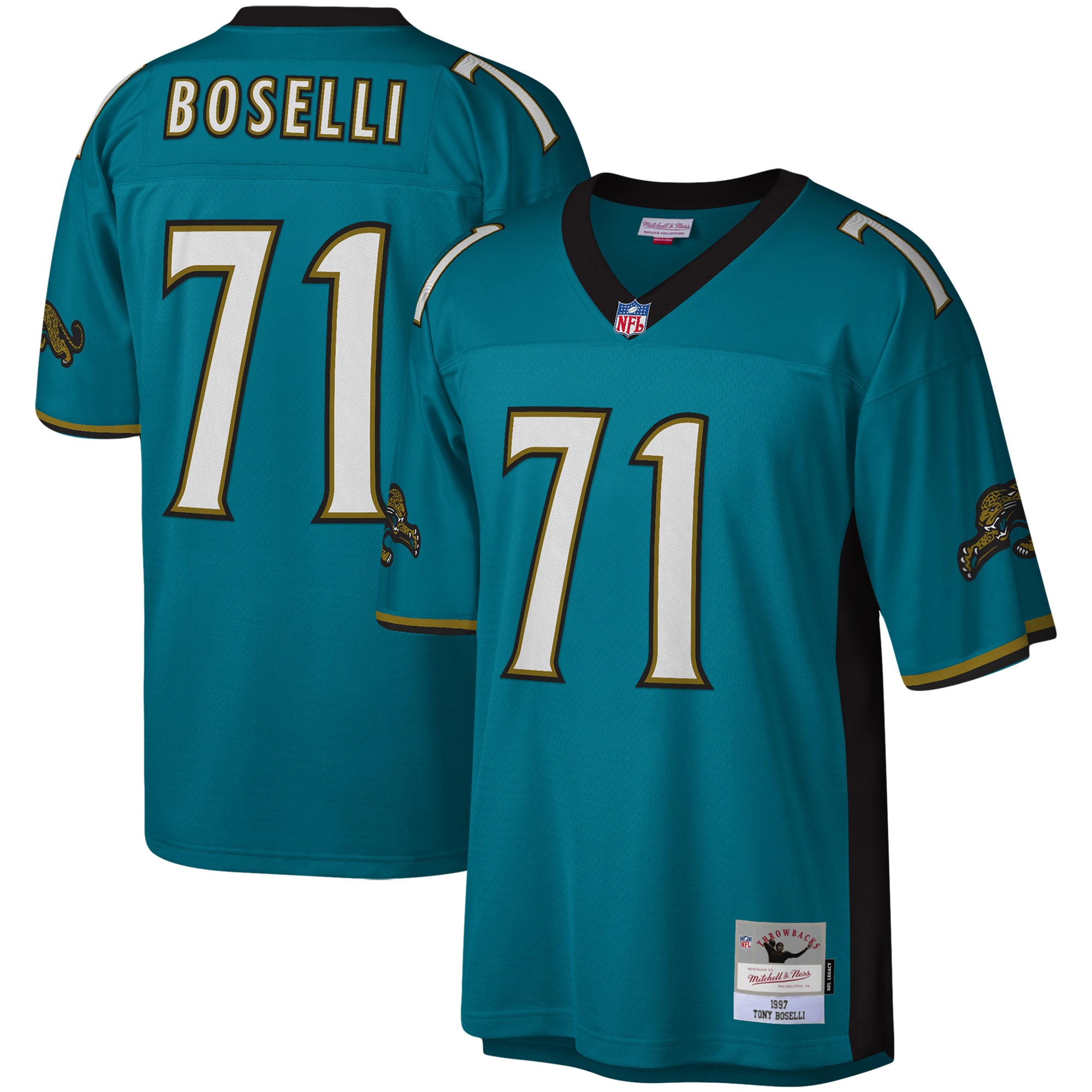 Tony Boselli Jacksonville Jaguars Mitchell & Ness Legacy Replica Jersey – Teal