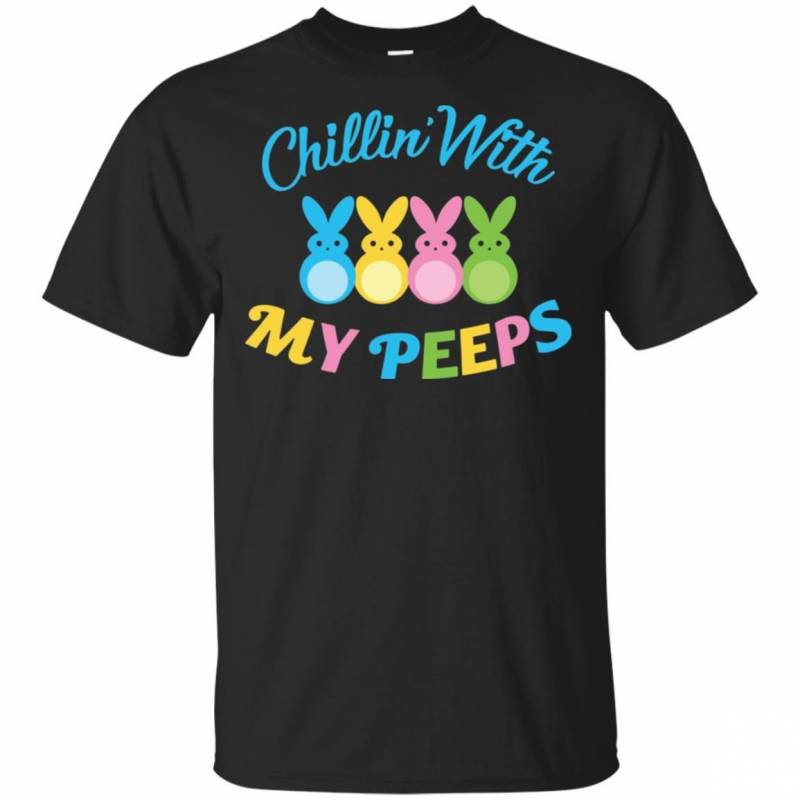 Chillin With My Peeps Bunny Easter Men Cotton T Shirt