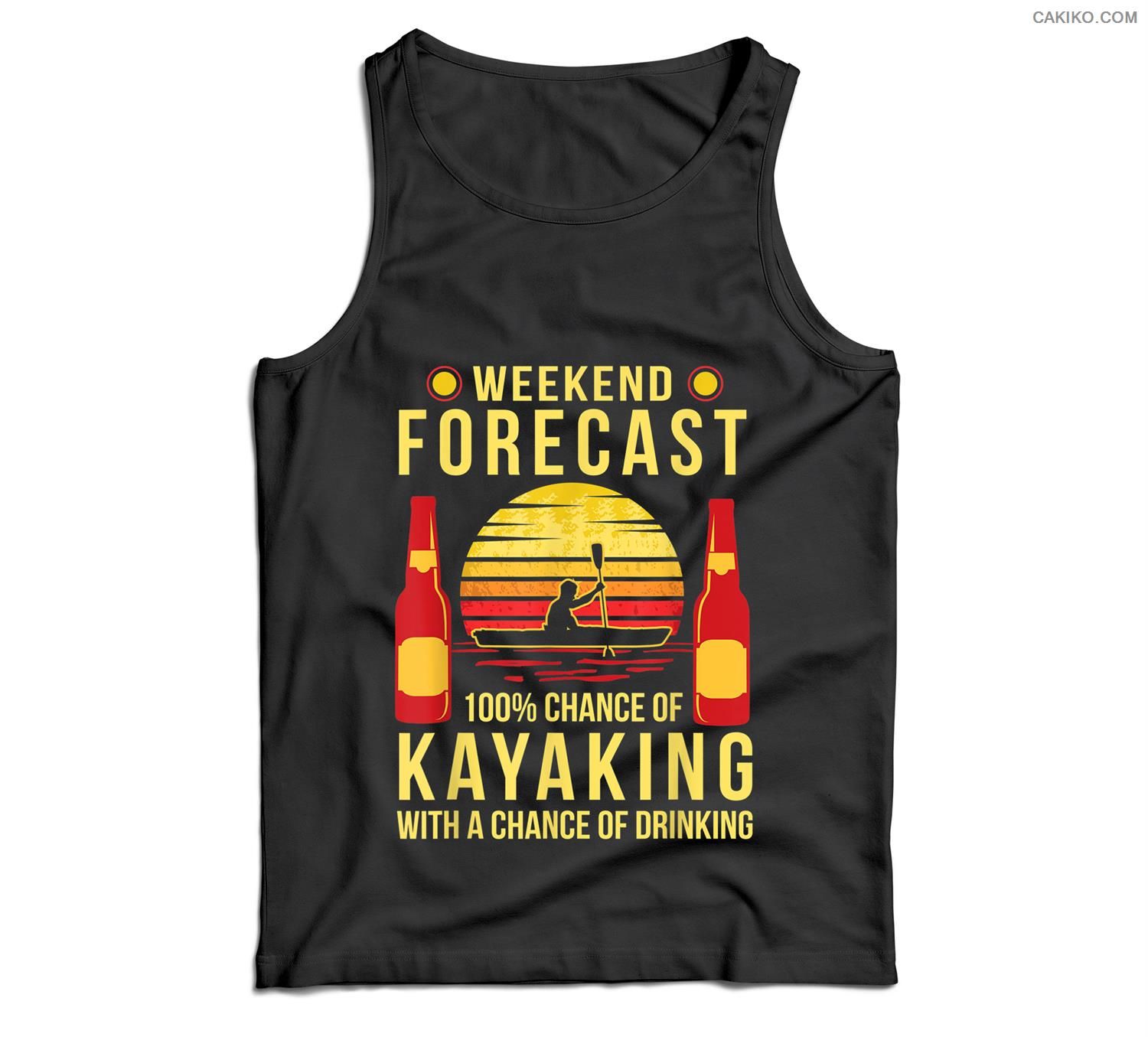 Kayaking Canoeing Kayak Weekend Forecast Beer Drinking Men Tank Top