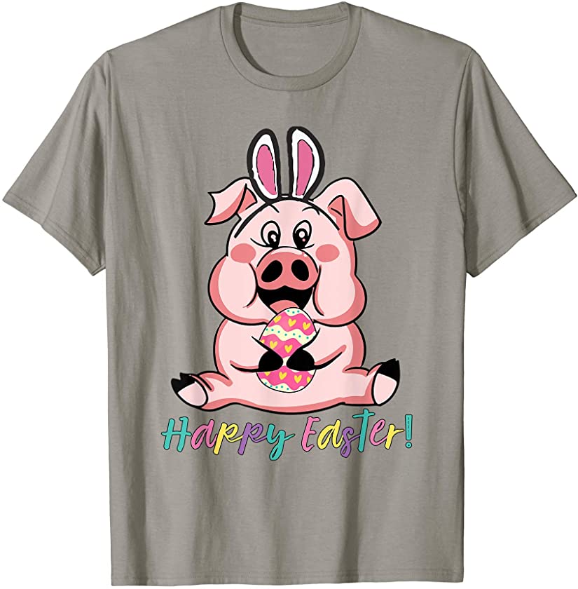 Tu Happy Easter Pig Bunny Easter Egg Hunting Costume T-Shirt