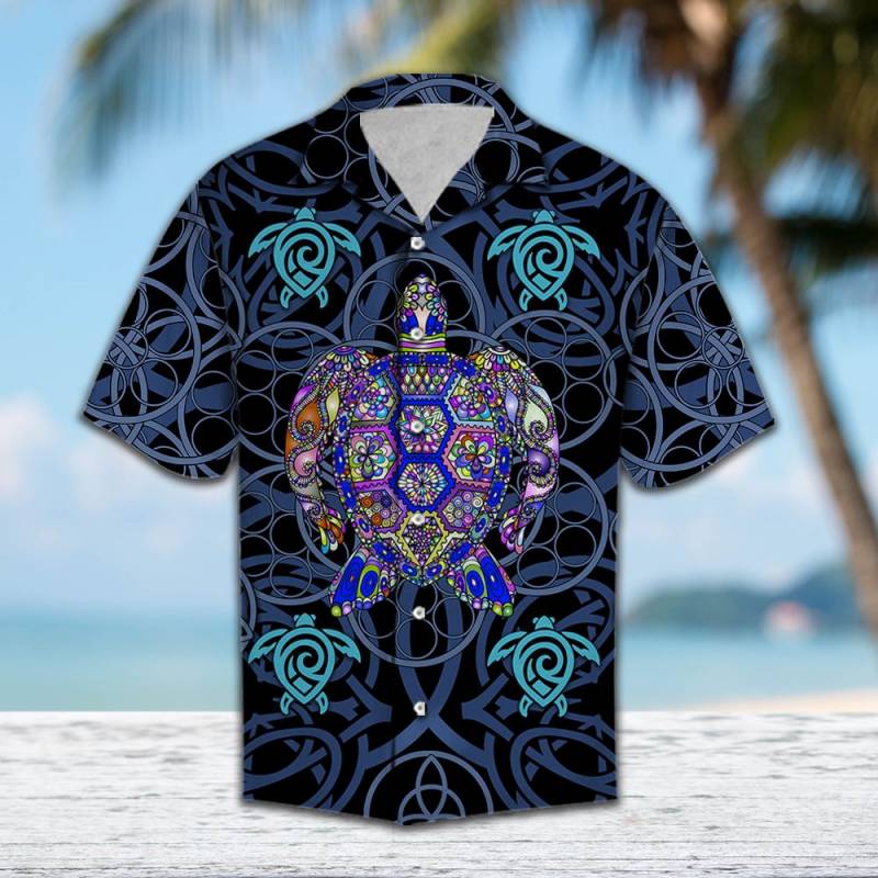 Turtle Blue Mandala H207048 – Hawaiian Shirt