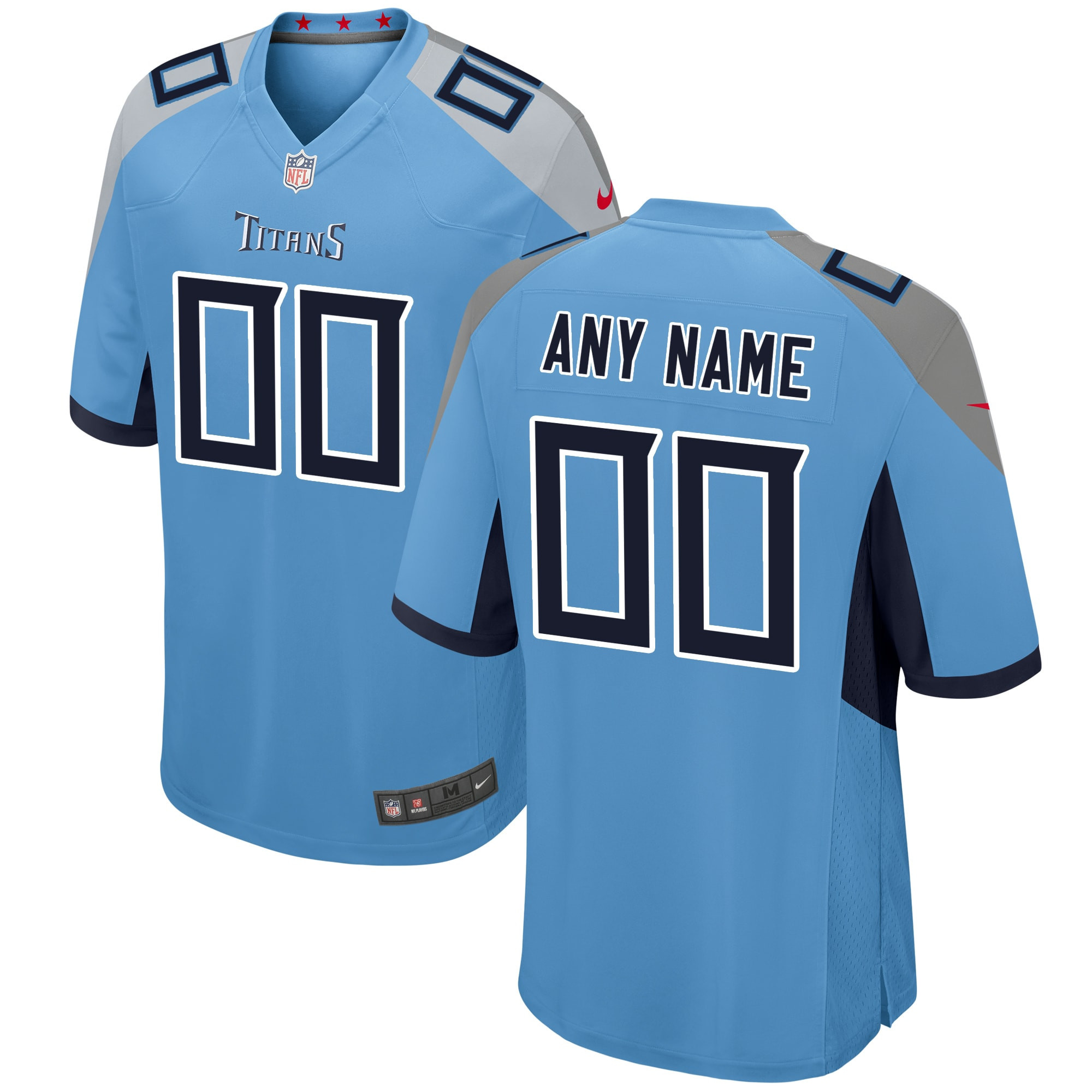 Tennessee Titans Alternate Custom Game Jersey Light Blue Custom Jerseys NFL