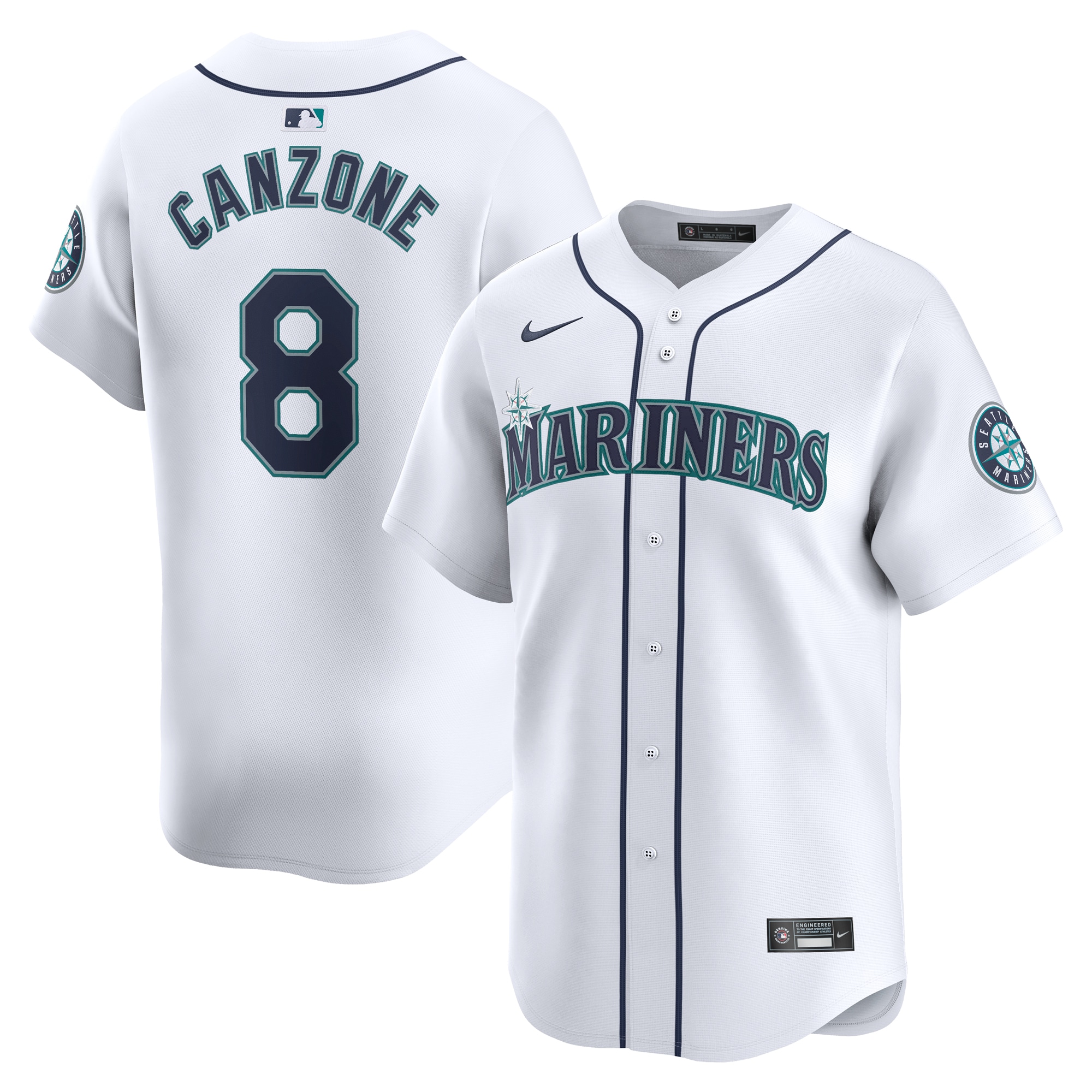 Dominic Canzone Seattle Mariners Home Limited Player Jersey – White