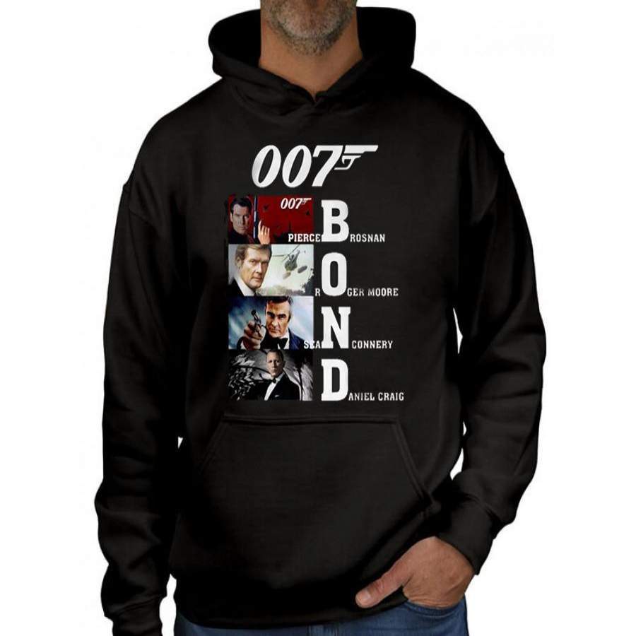 007 Hoodie Pierce Brosnan Roger Moore Sean Connery Daniel Craig Hoodie Sweatshirt T-Shirt