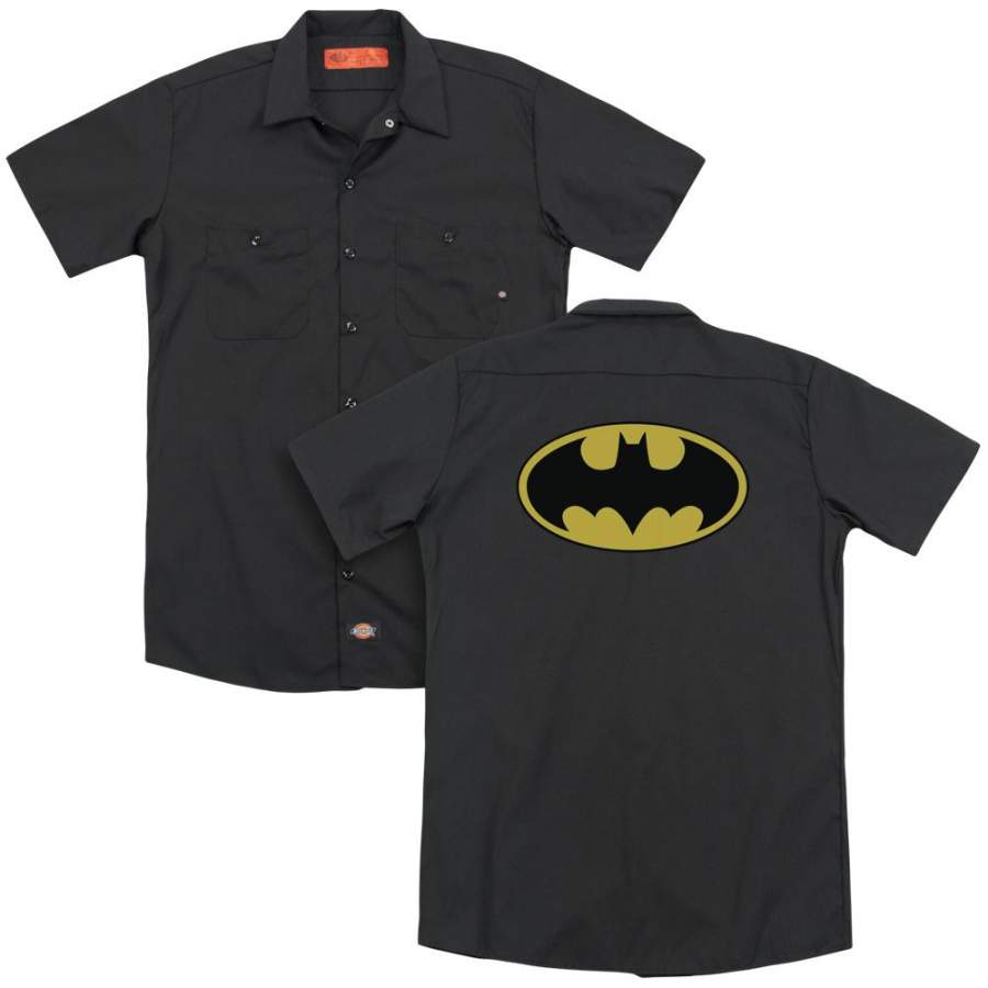 Batman – Classic Logo (Back Print) Adult Work Shirt