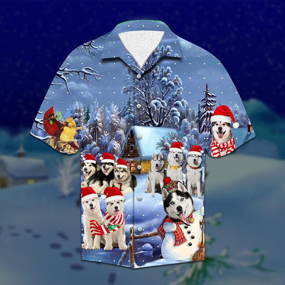 Alaskan Malamute Christmas Hawaiian Shirt | Unisex | Full Size | Adult | Colorful | HW2110