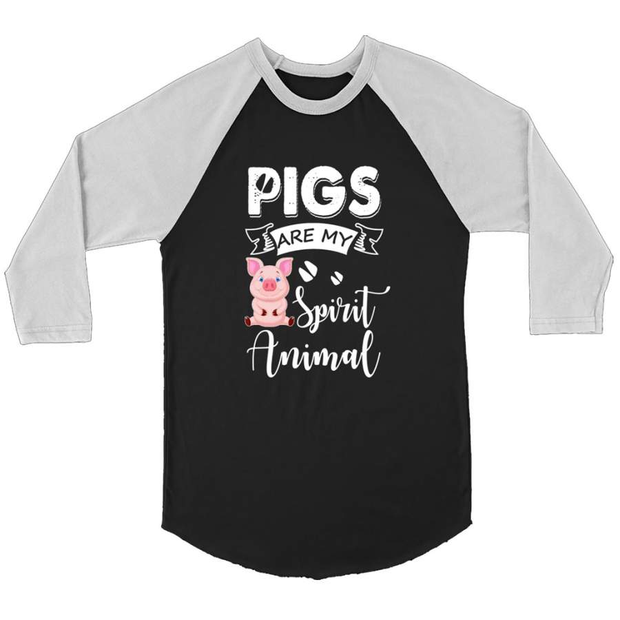 Pigs Are My Spirit Animal A – Canvas 3/4 Raglan Shirt