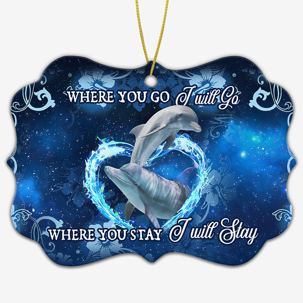 Dolphin Couple Go With You – Horizontal Ornament