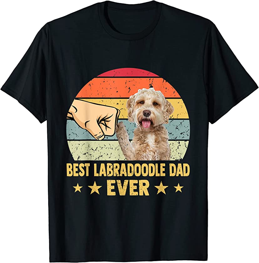 Best Labradoodle Dad Ever Retro Vintage Father Day T-Shirt