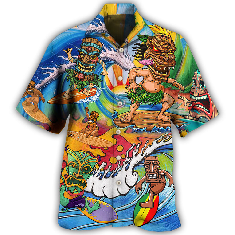 Tiki Surfing Style With Pretty Painting Hawaii Shirt Ha30813