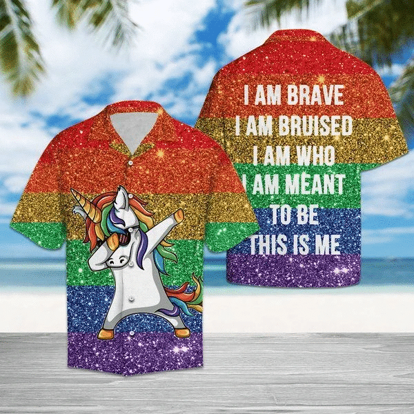 Funny Lgbt Hawaii Cute Unicorn Dancing Pattern Hawaii Shirt Ha65661