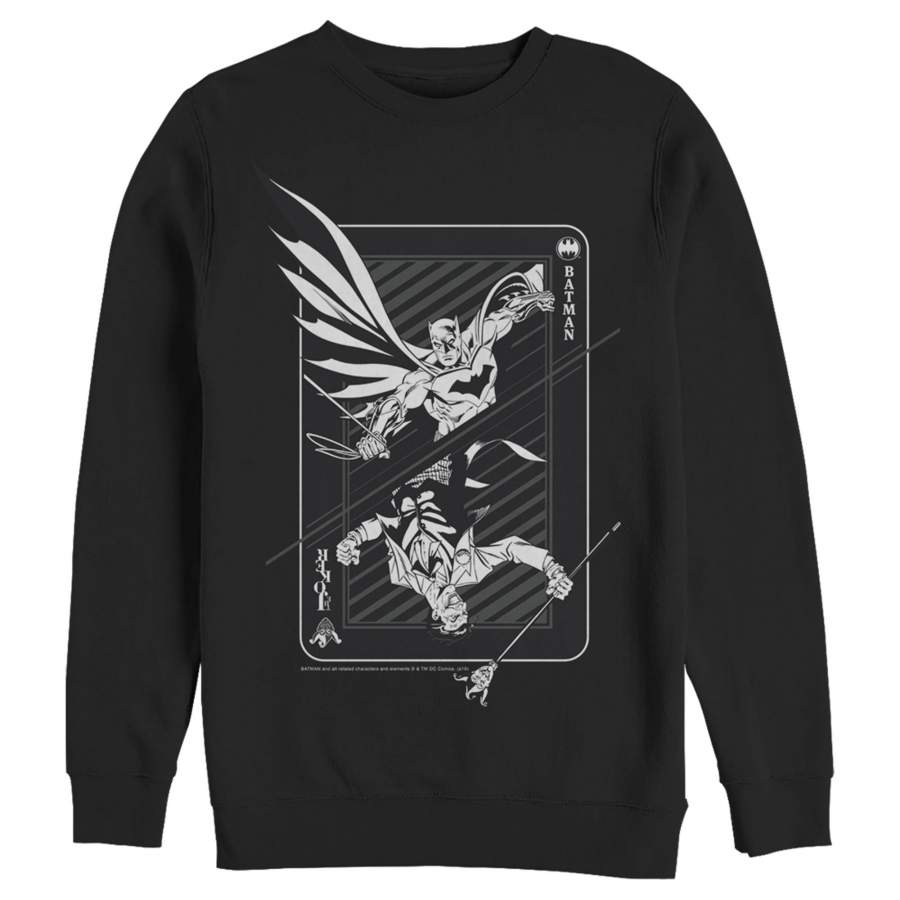 Batman Men’s Hero vs Villain Playing Card  Sweatshirt