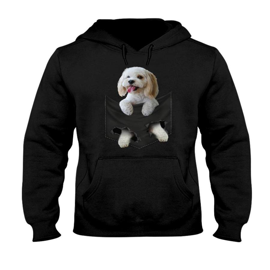 Cockapoo In Middle Pocket For Dog Lovers Custom Design Hoodie