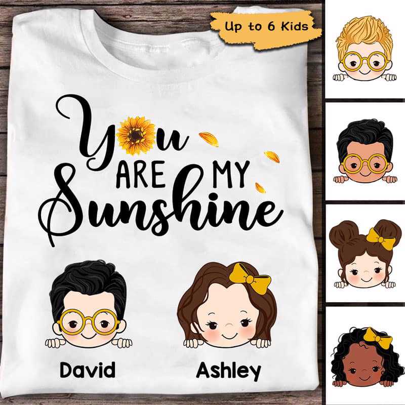 You Are My Sunshine Peeking Kid Personalized Shirt