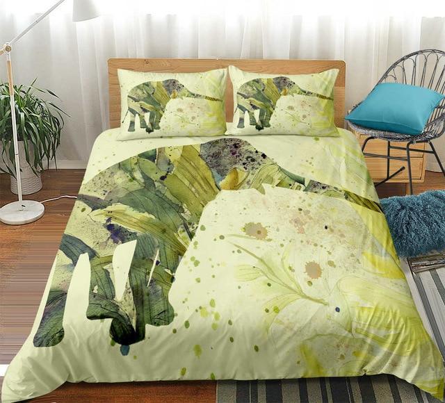 Bohemian Elephant 3 Pieces Quilted Comforter Set