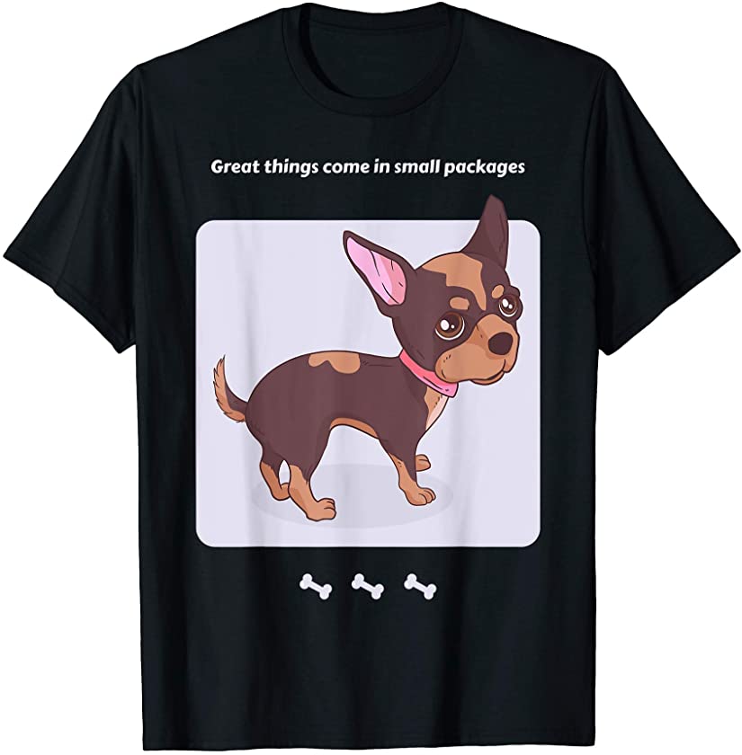 Chihuahua Dog Puppy Funny Gift Black T-Shirt