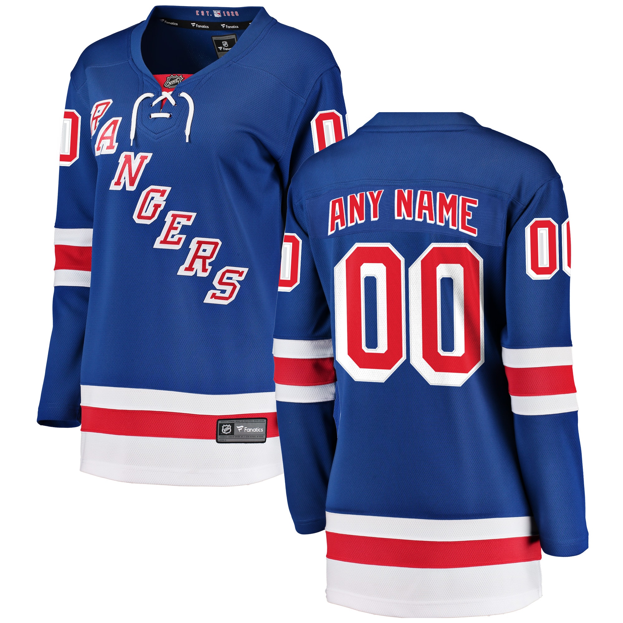 New York Rangers Branded Women's Home Breakaway Custom Jersey – Blue