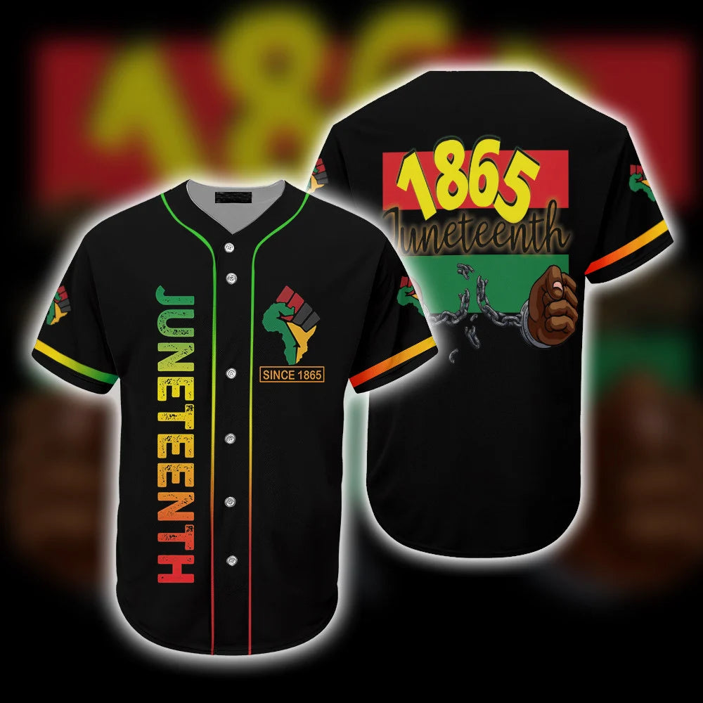 1865 Juneteenth Black Pride Baseball Tee Jersey Shirt, Idea Gift For Men Baseball Jersey